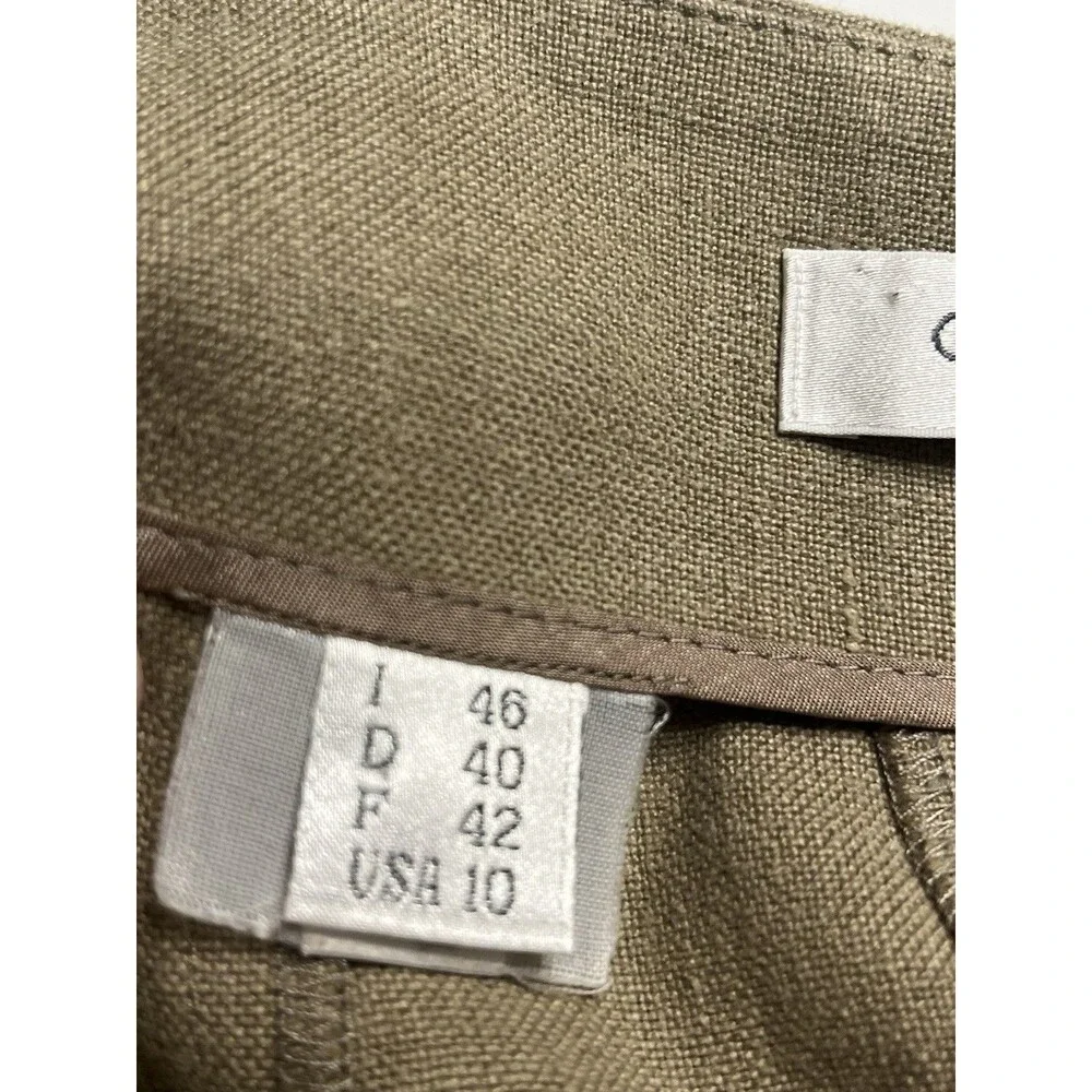 VINTAGE GUNEX Brown A-line Pencil Skirt Linen Women’s Sz 10 - Made In Italy